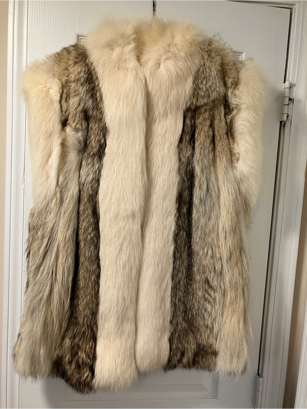 Cream & Brown Fur Vest - Luxury Women's Coat